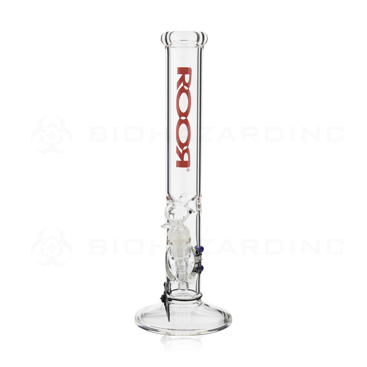 RooR® | Classic Straight Water Pipe | 14" - 14mm - Red Logo Glass Bong Roor   