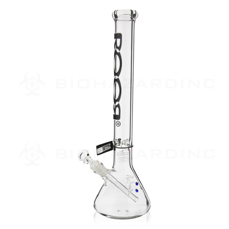 RooR® | Classic Beaker Water Pipe | 18" - 19mm - Black & White Logo Glass Bong Roor   