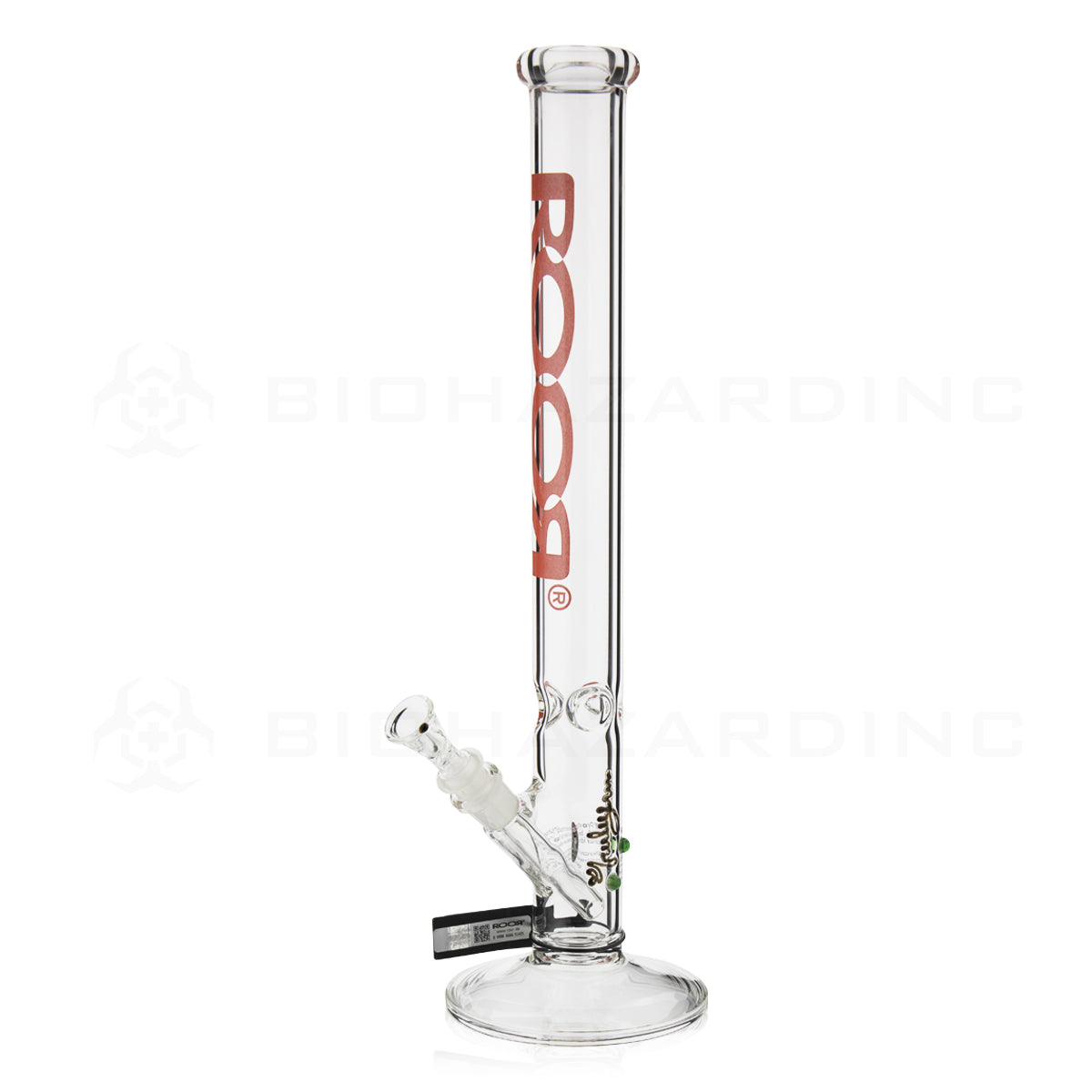 RooR® | 45mm x 5mm Straight Water Pipe | 18" - 14mm - Red Logo Glass Bong Roor   