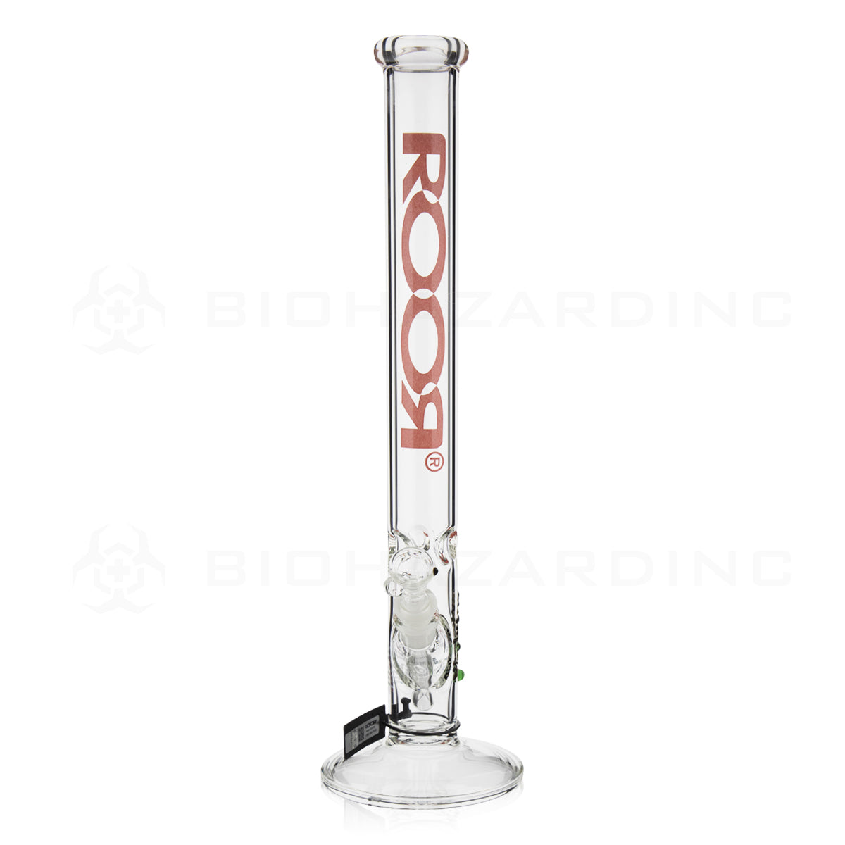 RooR® | 45mm x 5mm Straight Water Pipe | 18" - 14mm - Red Logo Glass Bong Roor   