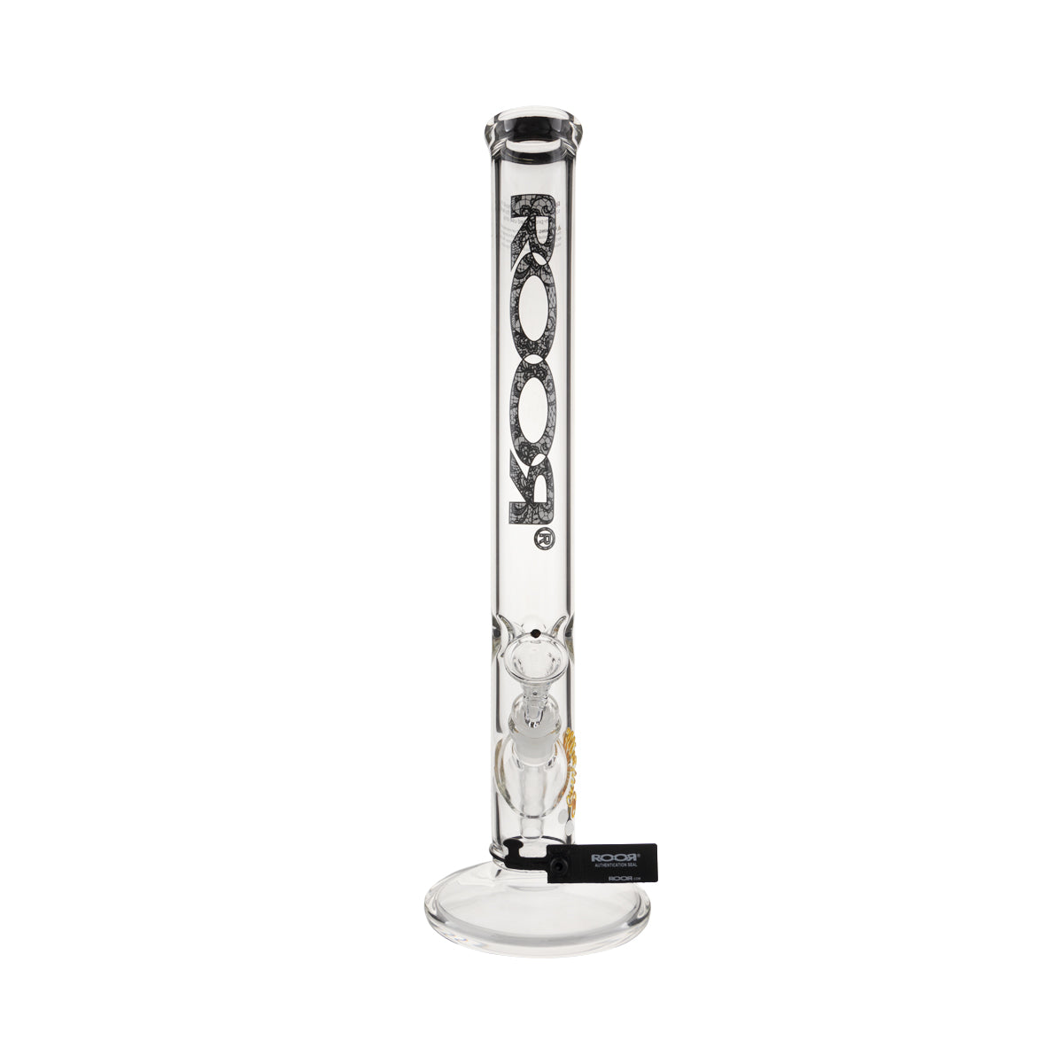 RooR® | Classic Straight Water Pipe | 18" - 14mm - Lace Logo Glass Bong Roor   