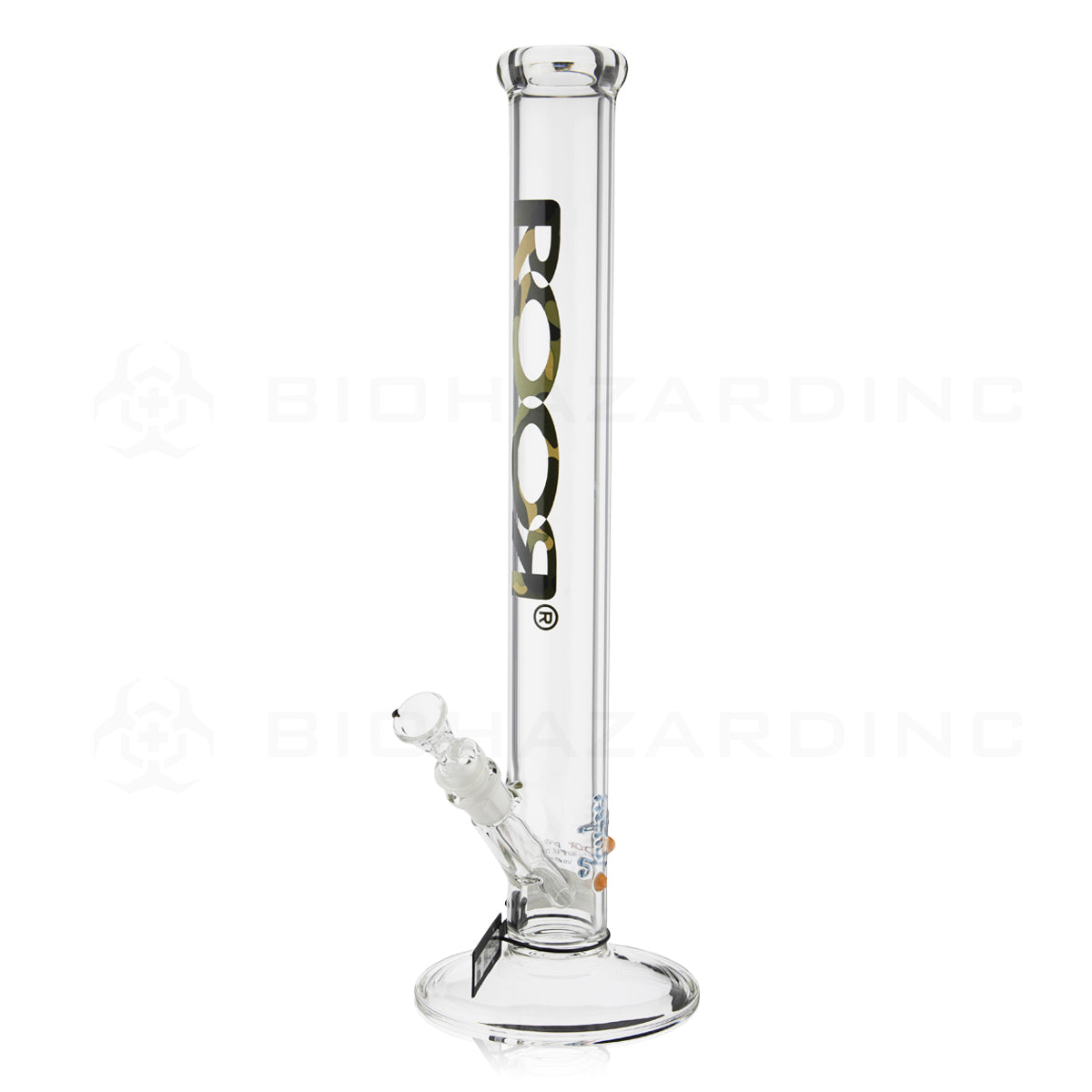 RooR® | Classic Straight Water Pipe | 18" - 14mm - Camo Logo Glass Bong Roor   