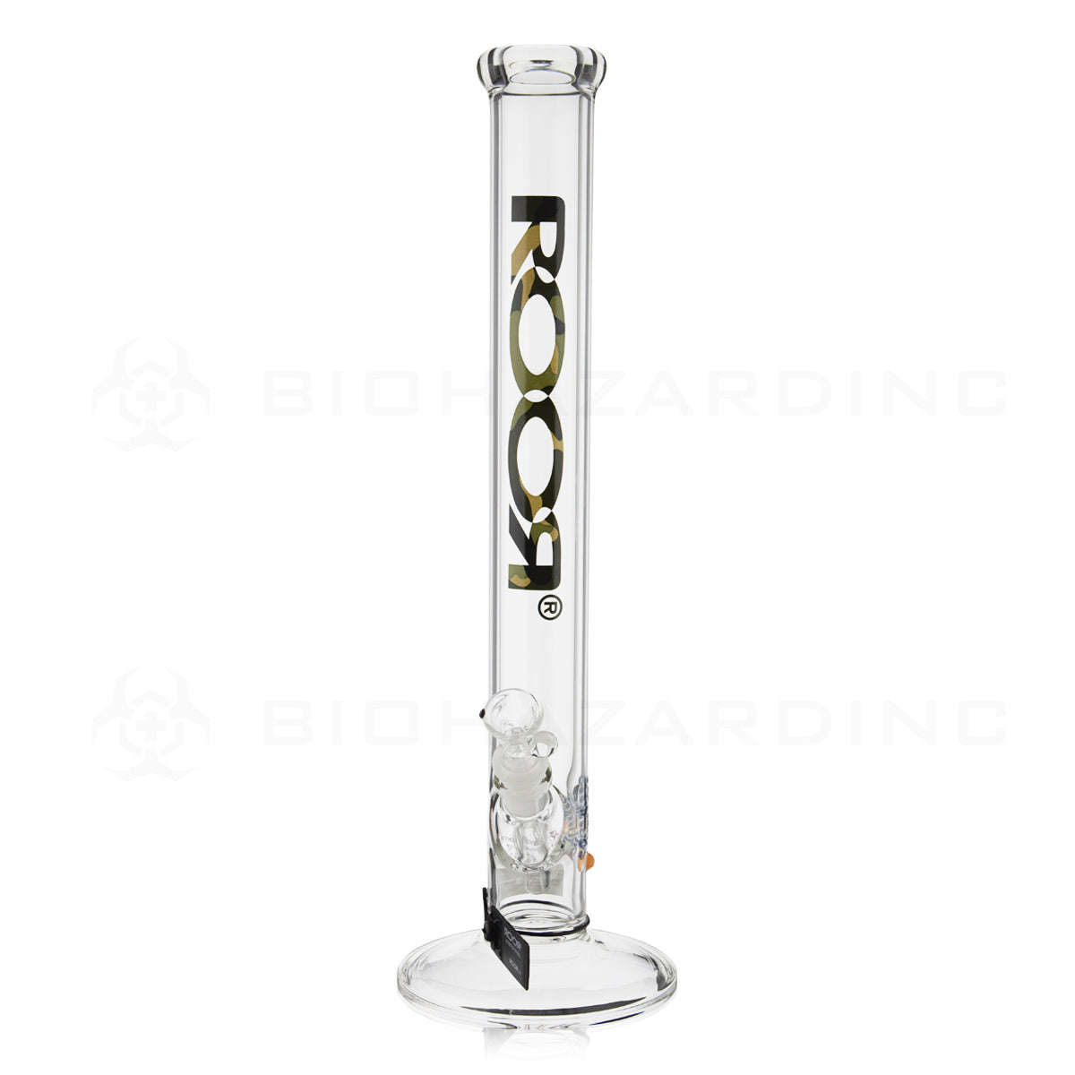 RooR® | Classic Straight Water Pipe | 18" - 14mm - Camo Logo Glass Bong Roor   