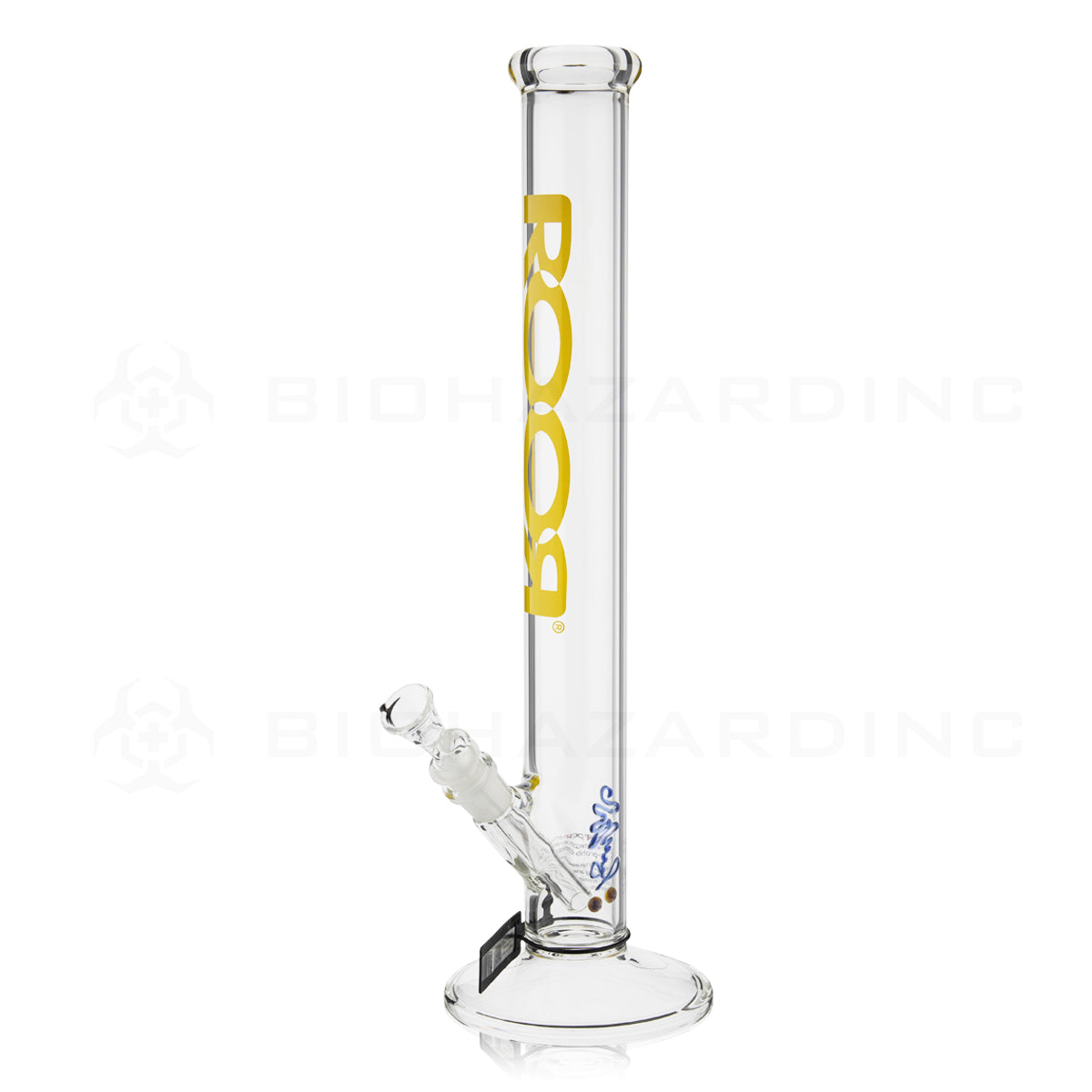 RooR® | Classic Straight Water Pipe | 18" - 14mm - Yellow Logo Glass Bong Roor   