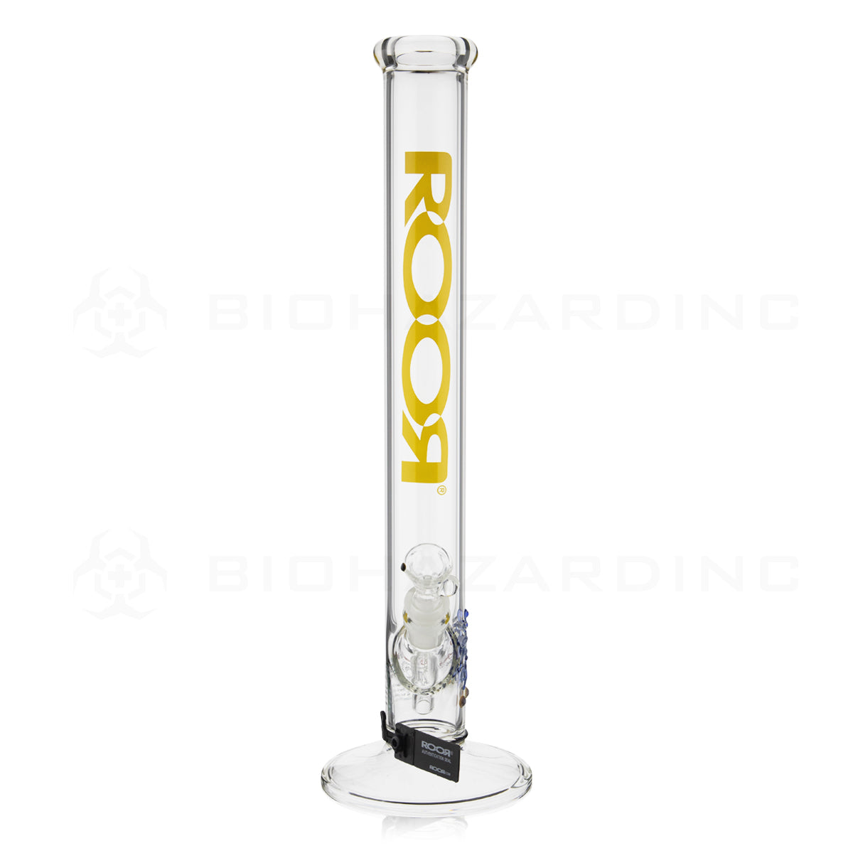 RooR® | Classic Straight Water Pipe | 18" - 14mm - Yellow Logo Glass Bong Roor   