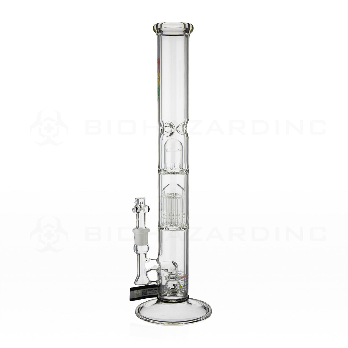 Roor® | Stemless Straight w/ 10-Arm Tree Percolator Water Pipe | 18" - 19mm - Various Colors Glass Bong Roor   