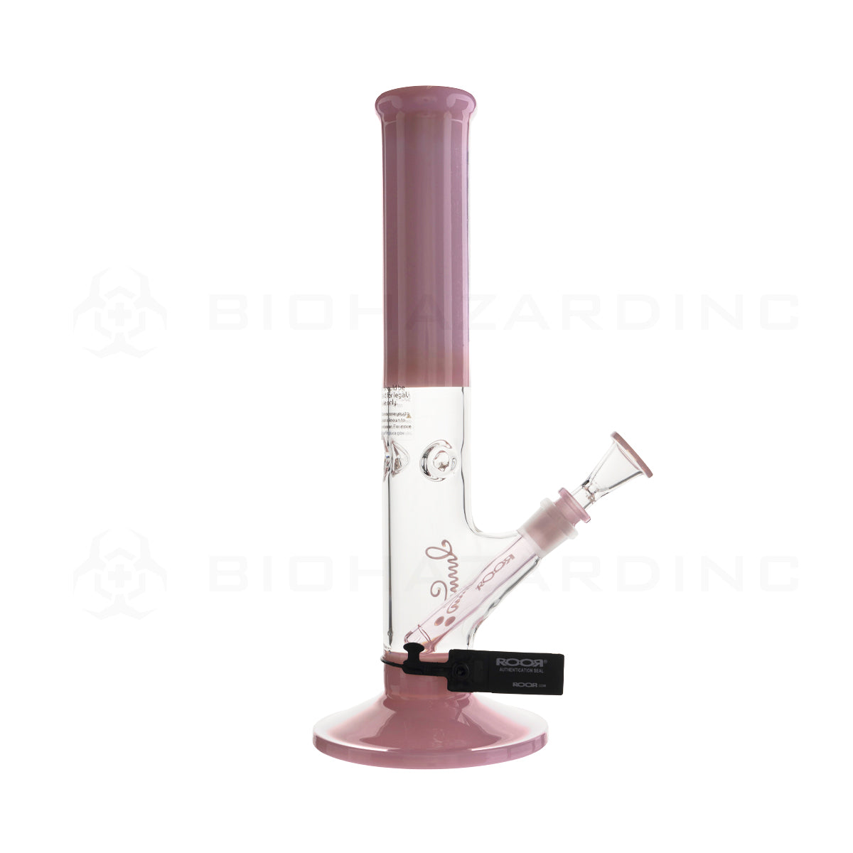 RooR® | Colored Straight w/ Gridded Downstem | 14" - Glass - Pink Glass Bong Roor   