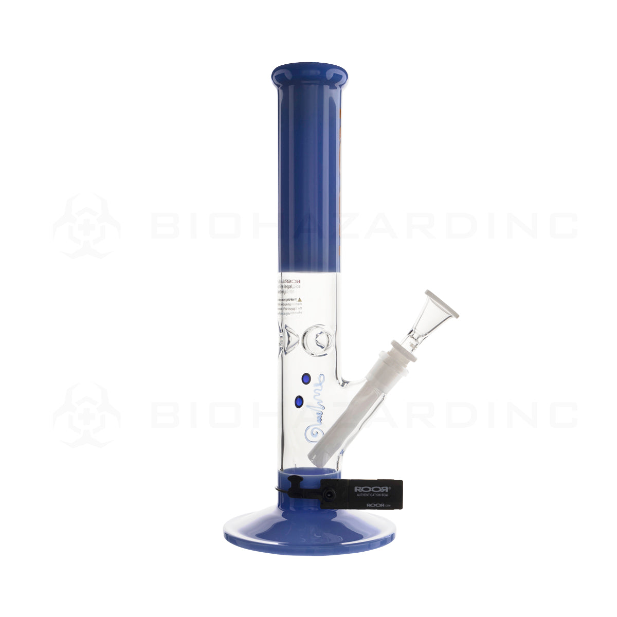 RooR® | Colored Straight w/ Gridded Downstem | 14" - Glass - Milk Blue Glass Bong Roor   