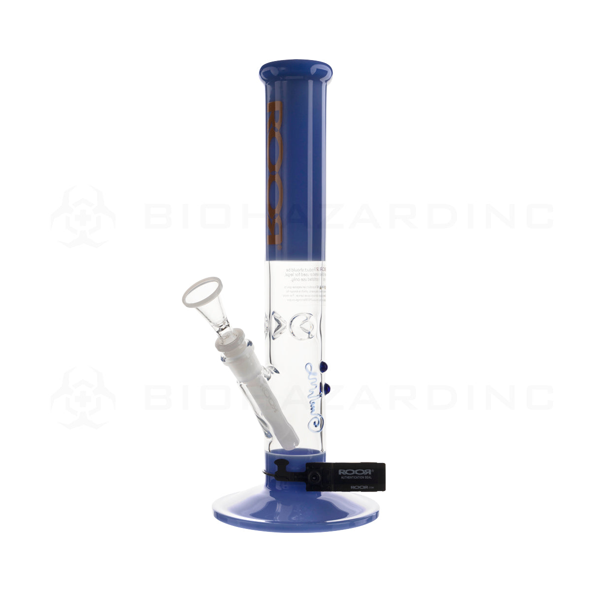 RooR® | Colored Straight w/ Gridded Downstem | 14" - Glass - Milk Blue Glass Bong Roor   