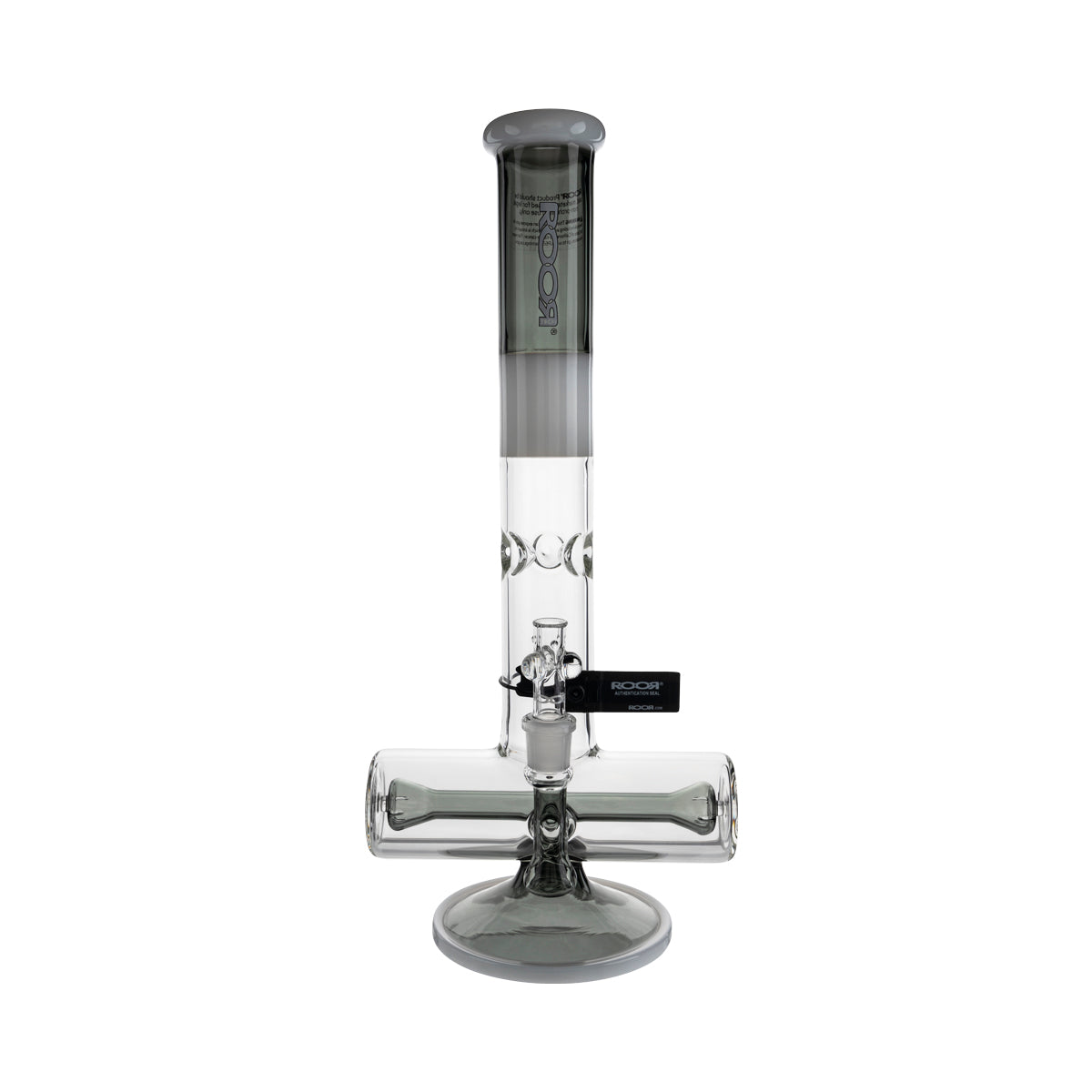 RooR® | TECH Inline Straight Water Pipe | 18" - 19mm - Grey/White-White/Black  Biohazard Inc   