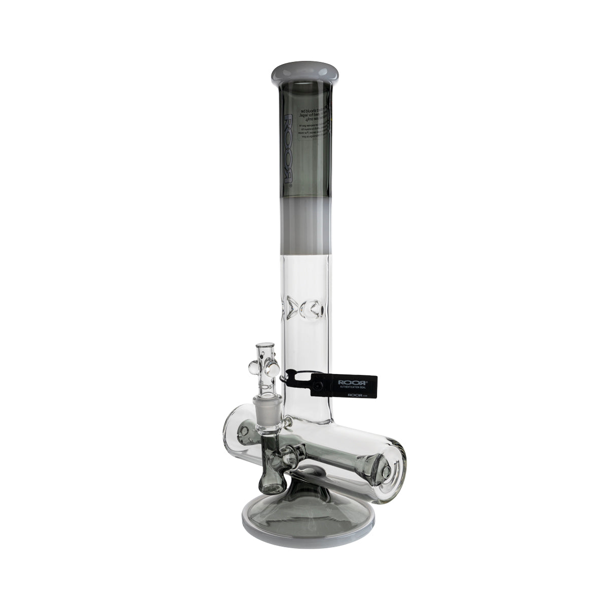 RooR® | TECH Inline Straight Water Pipe | 18" - 19mm - Grey/White-White/Black  Biohazard Inc   