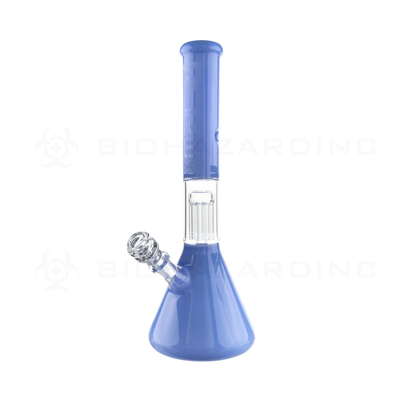 Pure Glass | 10-Arm Tree Perc + Splash Guard Beaker Water Pipe | 16" - 14mm - Periwinkle Glass Bong Pure Glass   