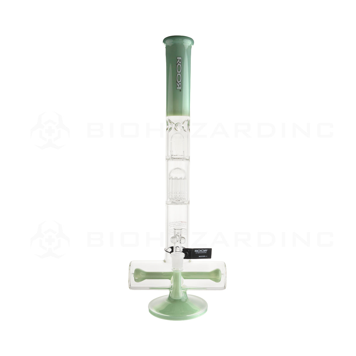 Roor® | Classic Straight w/ Inline & 10-Arm Tree Percolator | 18" - 19mm - Green Glass Bong Roor   