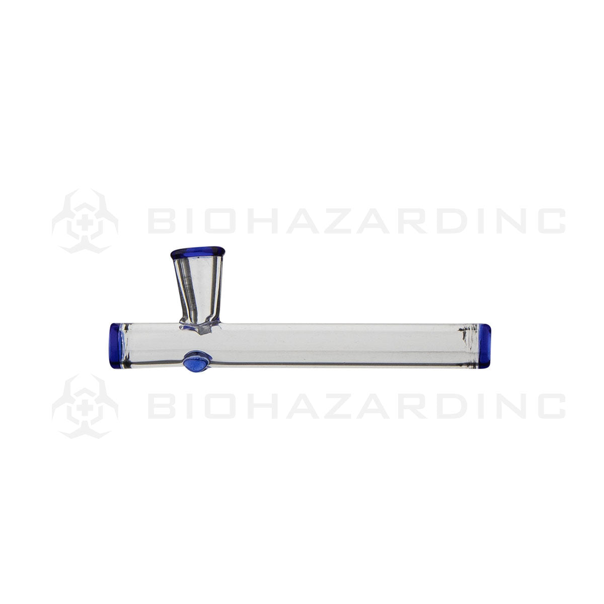 Hand Pipe | Mini Glass Steamroller | 4" Steamroller Pipe Biohazard Inc Blue  