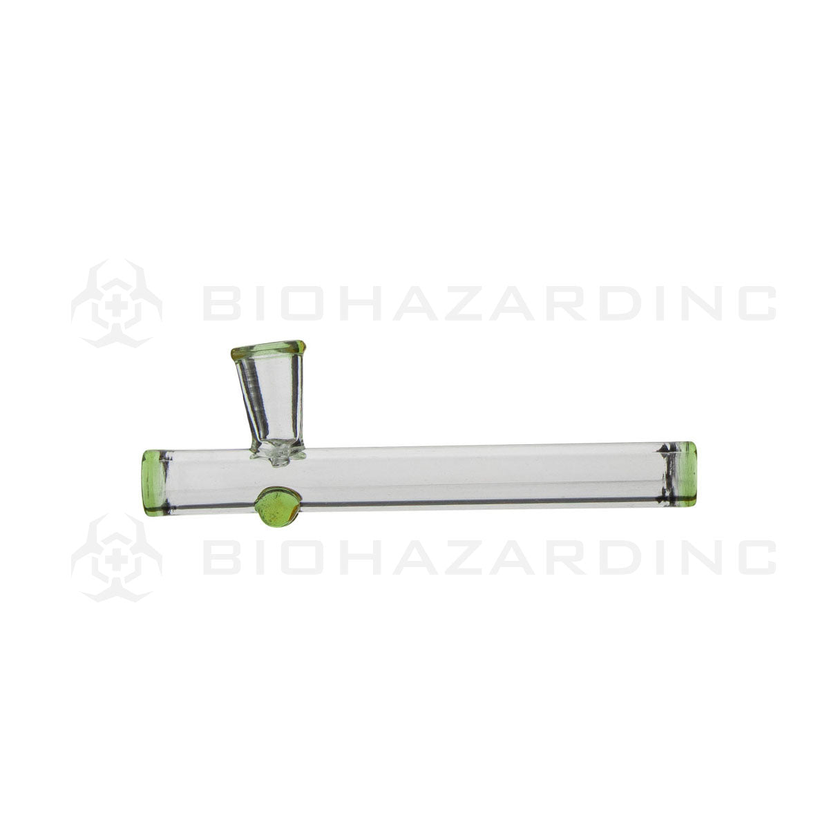 Hand Pipe | Mini Glass Steamroller | 4" Steamroller Pipe Biohazard Inc Green  