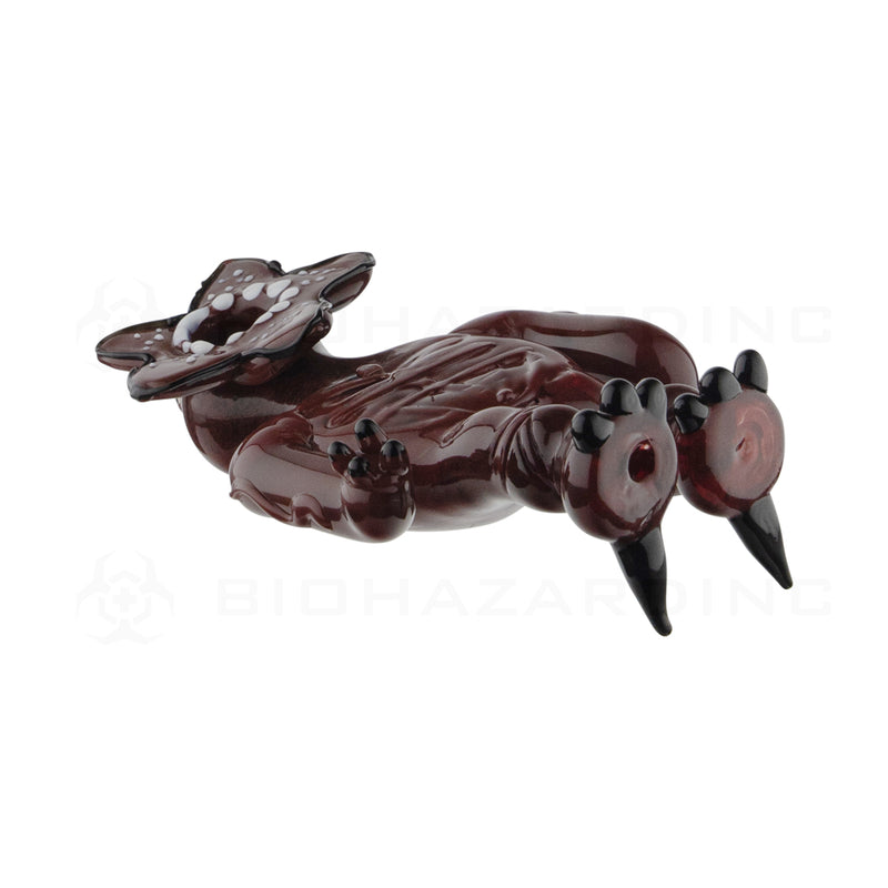 Novelty | Demon Hand Pipe | 5" - Glass - Red Novelty Hand Pipe Biohazard Inc   