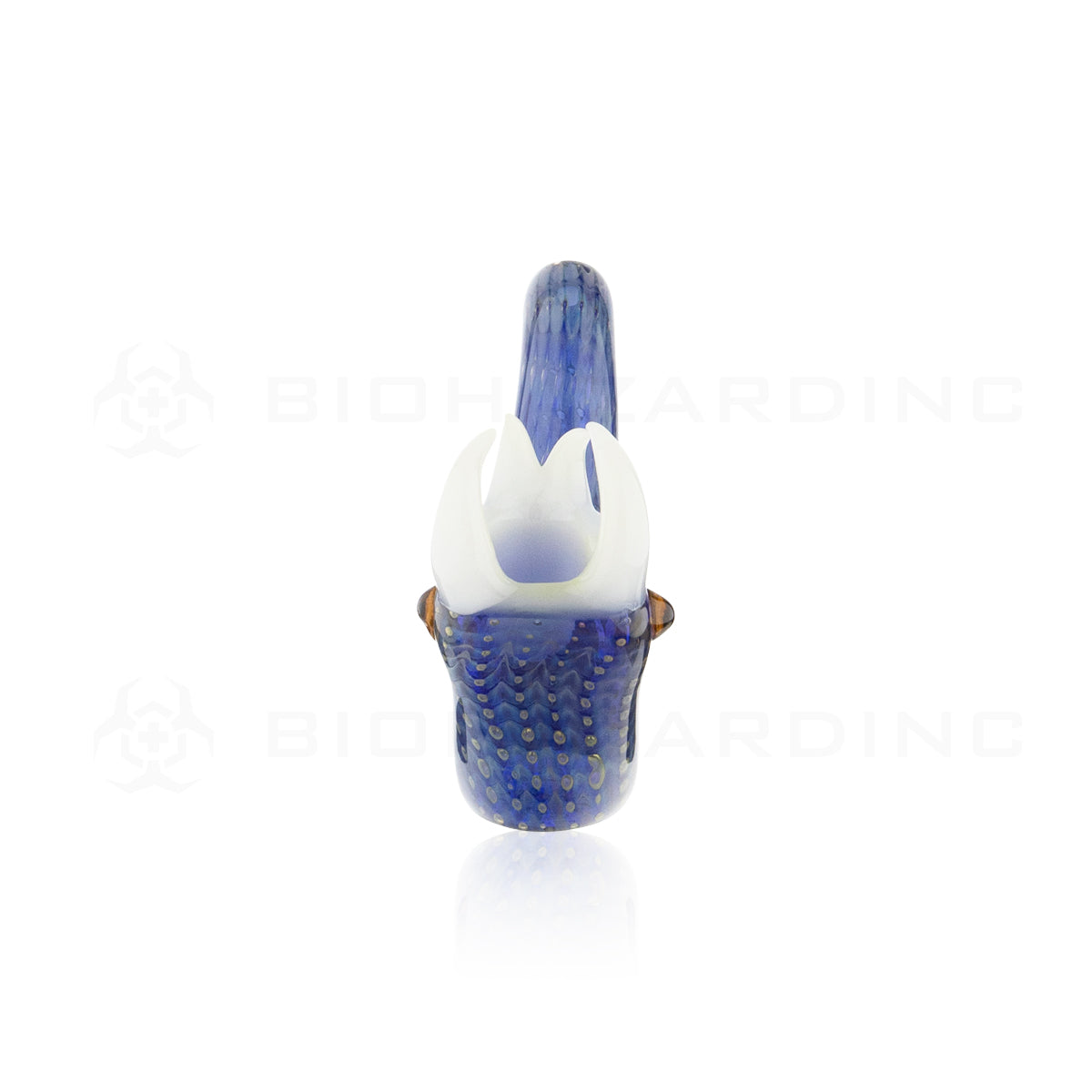 Novelty | Snake Head Sherlock Hand Pipe | 5" - Glass - Blue Sherlock Hand Pipe Biohazard Inc   