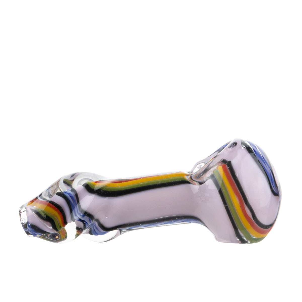 Hand Pipe | Classic Glass Spoon Twisted Slyme Ring Hand Pipe | 3.5"- Glass - 3 Count Glass Hand Pipe Biohazard Inc   