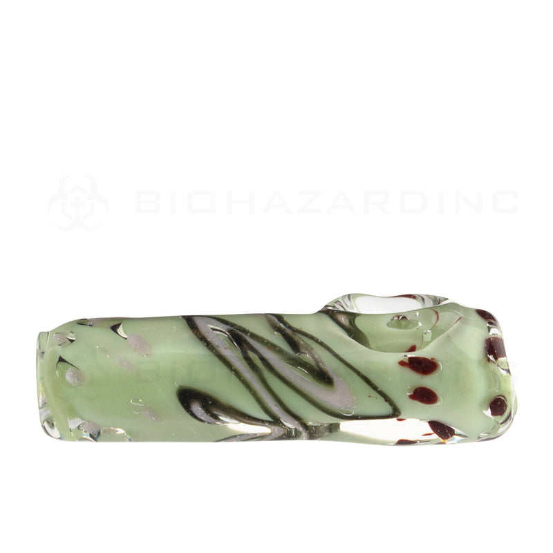 Hand Pipe | Brick Glass Slyme Zig Zag Hand Pipe | 3" - Glass - Slyme Colors  Biohazard Inc   