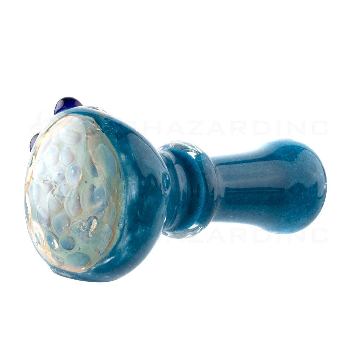 Hand Pipe | Classic Spoon Honeycomb w/ Dots | 3.5" - Glass - Blue  Biohazard Inc   