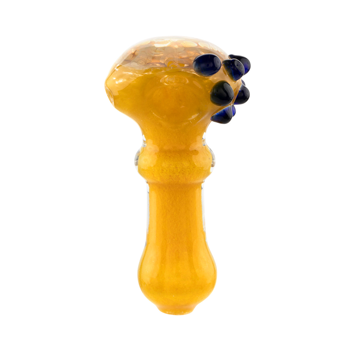 Hand Pipe | Honeycomb with Dots | 3.5" - Glass - Yellow Hand Pipe Biohazard Inc   