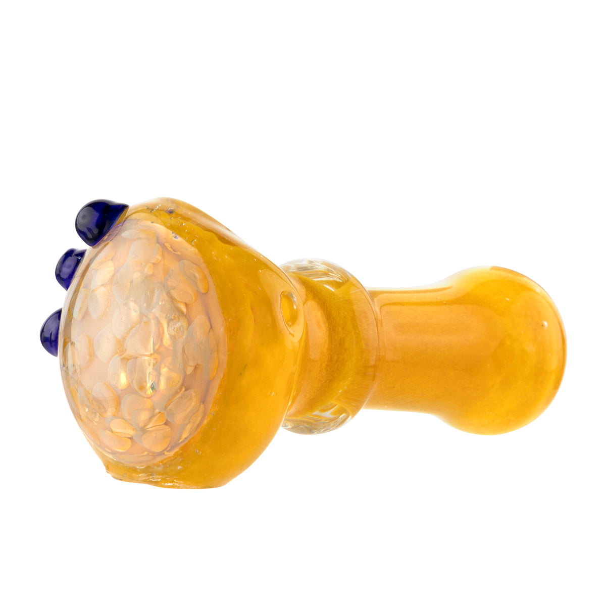 Hand Pipe | Honeycomb with Dots | 3.5" - Glass - Yellow Hand Pipe Biohazard Inc   