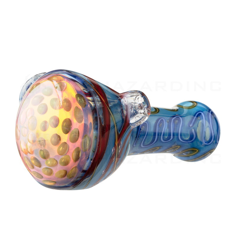 Hand Pipe | Heavy Glass Spoon Fumed Honey Comb Hand Pipe | 5" - Glass - Gold Glass Hand Pipe Biohazard Inc   