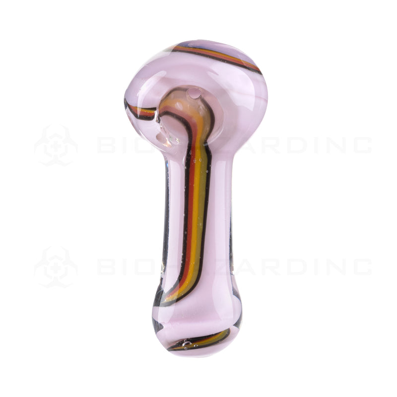 Hand Pipe | Pink Slyme Hand Pipe w/ Rasta Lines | 3.5" - Glass - 3 Pack Glass Hand Pipe Biohazard Inc   