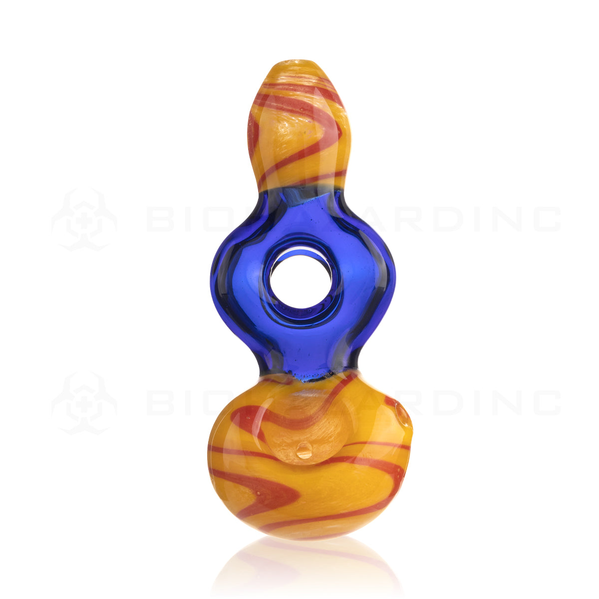 Hand Pipe | Swirl Donut Glass Hand Pipe | 5" - Glass - Assorted Colors Glass Hand Pipe Biohazard Inc   