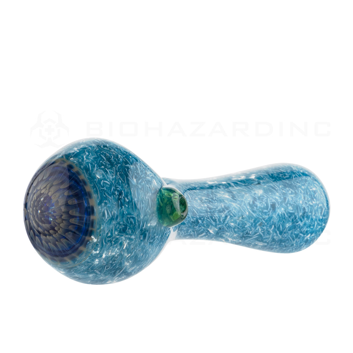 Hand Pipe | Latticino Frit w/ Flower Marble | 5" - Glass - Assorted Glass Hand Pipe Biohazard Inc   