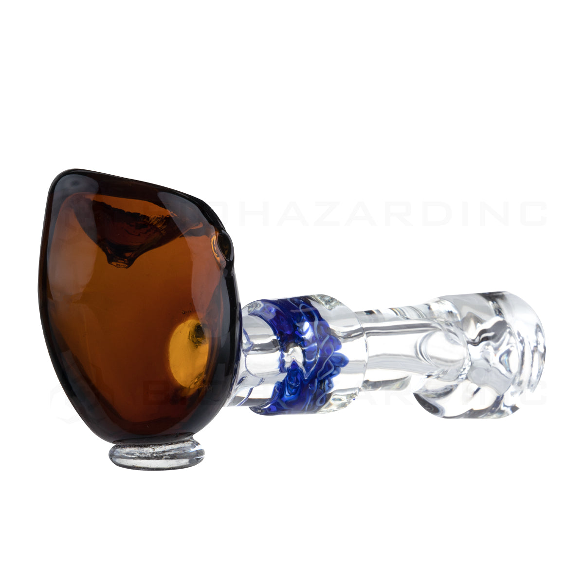 Hand Pipe | Heavy Head Spoon Hand Pipe | 5" - Glass - Various Colors  Biohazard Inc Amber  