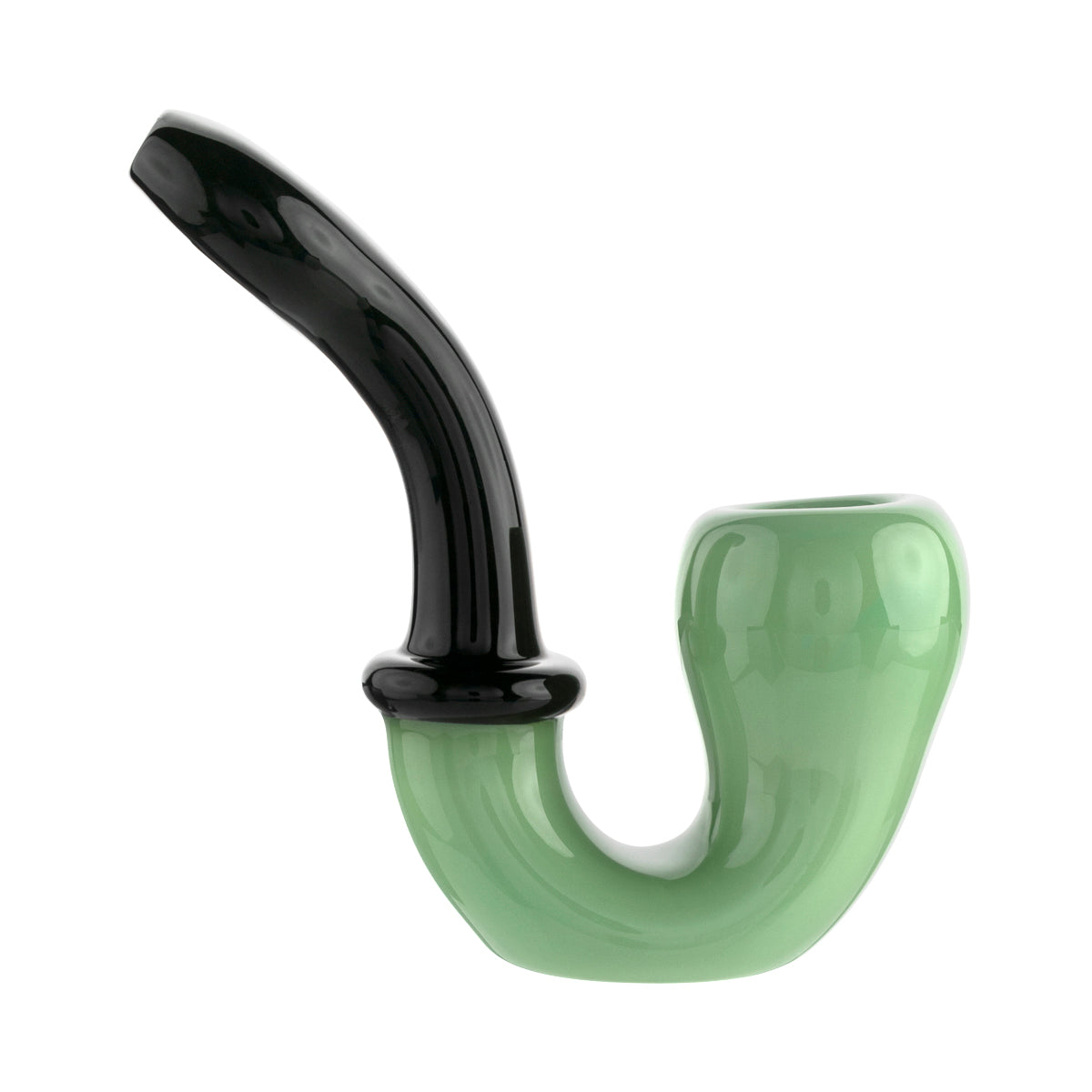 Sherlock Hand Pipe | Two-Tone | 4.5" - Glass - Various Colors Sherlock Hand Pipe Biohazard Inc   