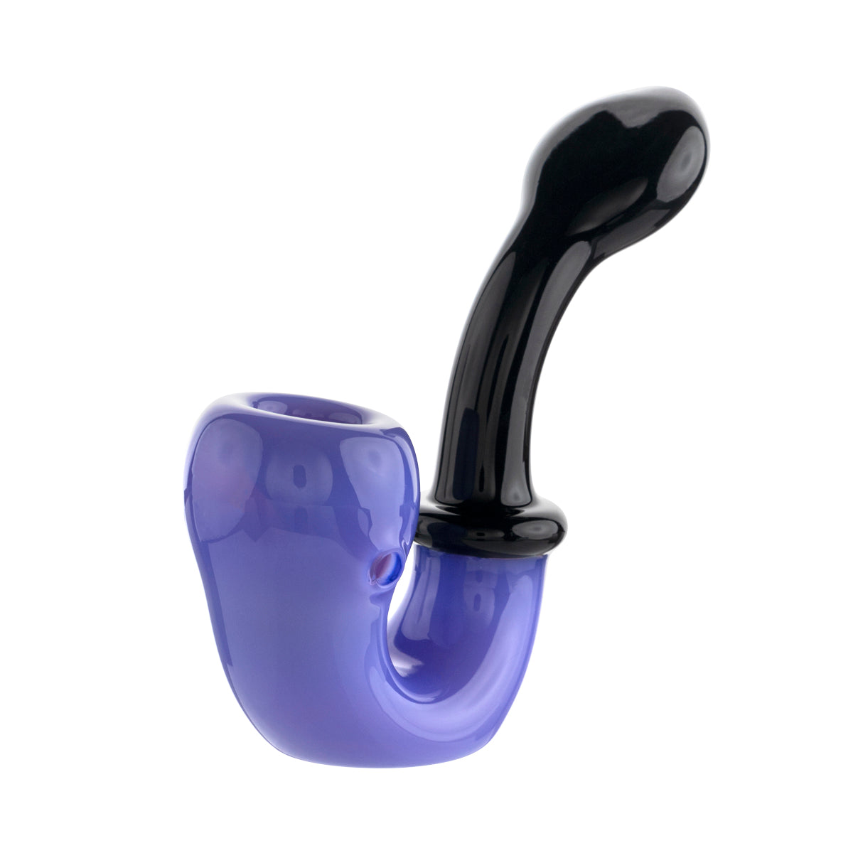 Sherlock Hand Pipe | Two-Tone | 4.5" - Glass - Various Colors Sherlock Hand Pipe Biohazard Inc Purple  