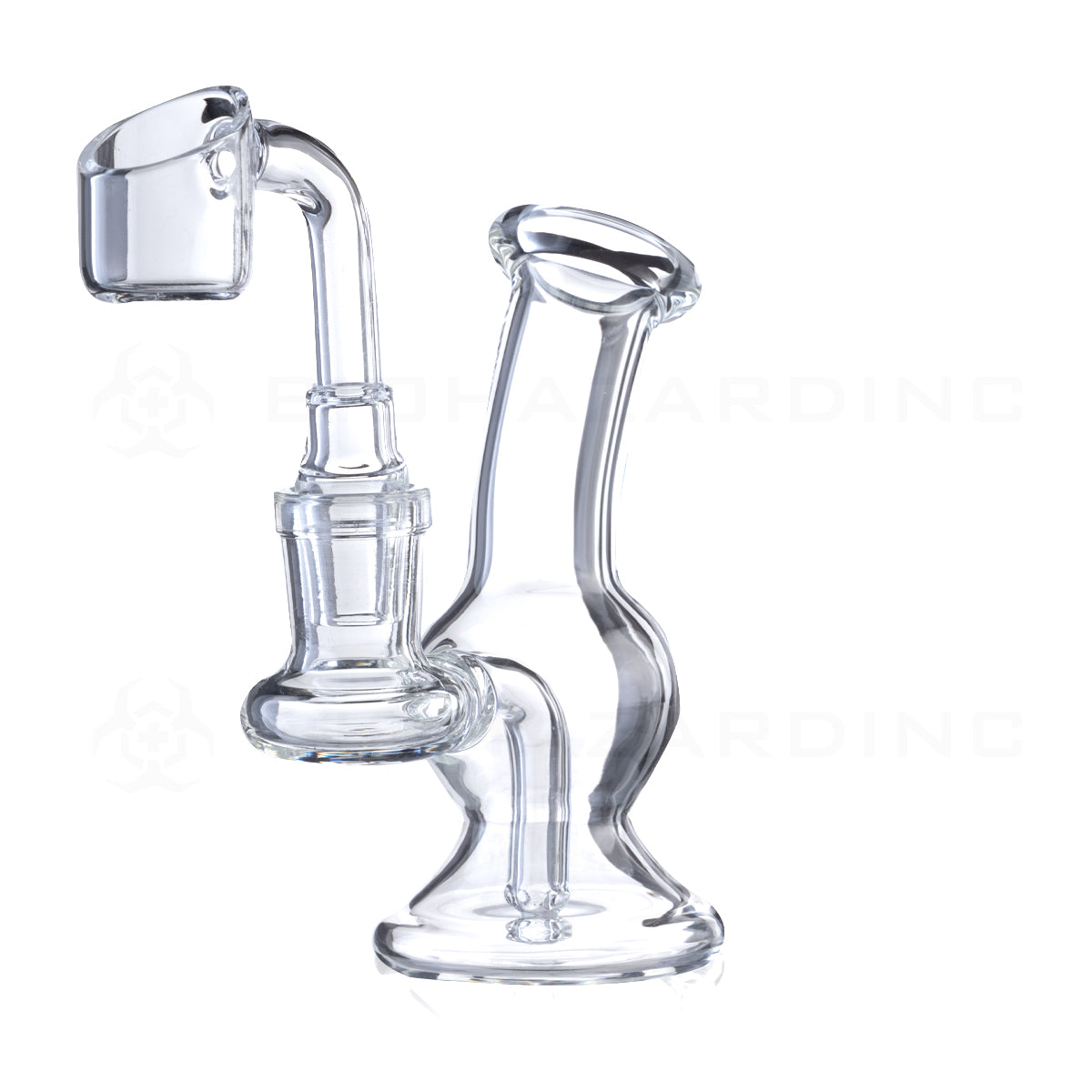 Dab Rig | Mini Bubble Water Pipe | 4" - 10mm - Various Colors Glass Dab Rig Biohazard Inc Clear  