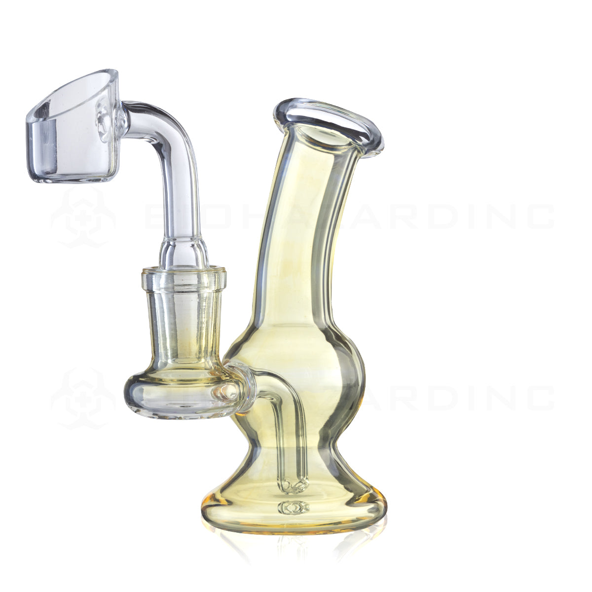 Dab Rig | Mini Bubble Water Pipe | 4" - 10mm - Various Colors Glass Dab Rig Biohazard Inc Yellow  