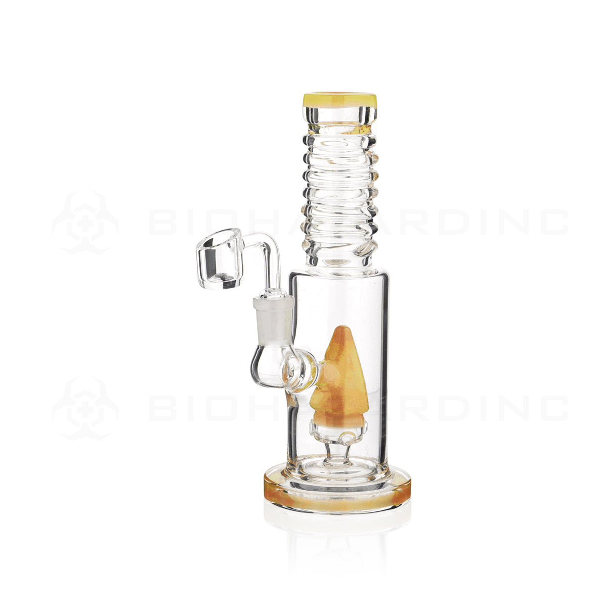 Dab Rig | Cone Percolator w/ Banger | 8" - 14mm - Various Colors Glass Dab Rig Biohazard Inc Caramel  