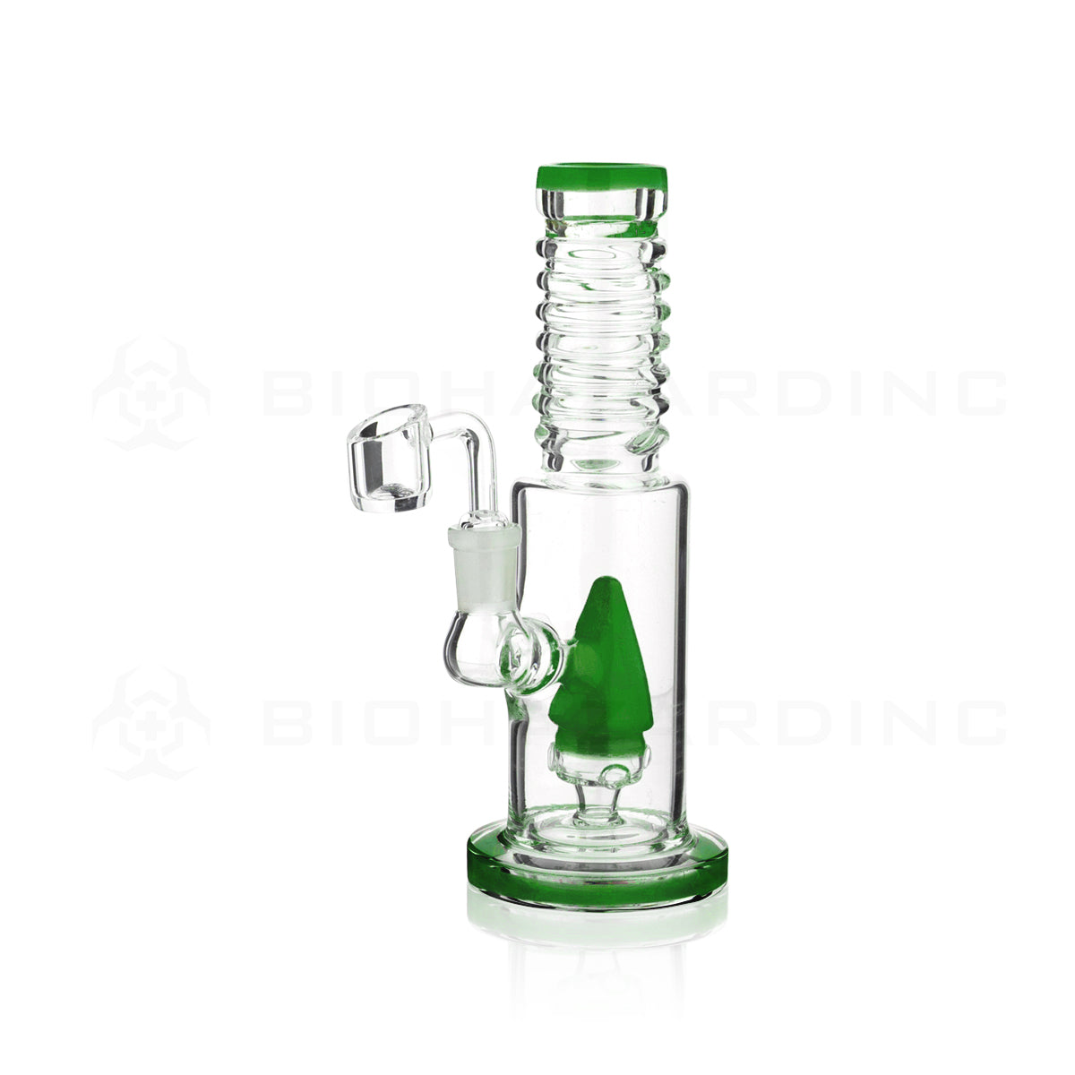 Dab Rig | Cone Percolator w/ Banger | 8" - 14mm - Various Colors Glass Dab Rig Biohazard Inc Green  
