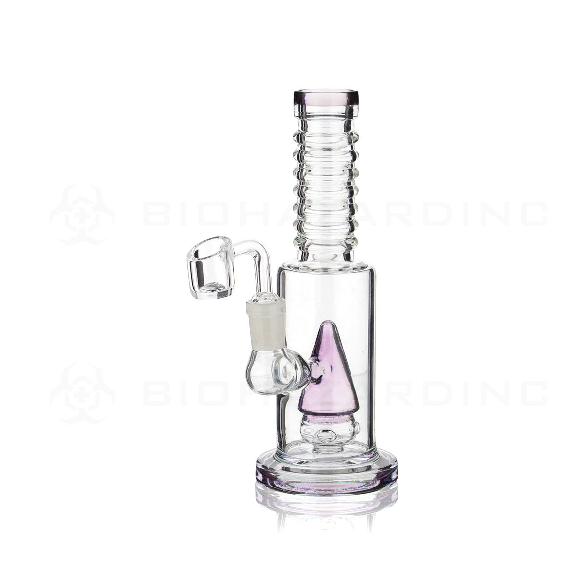Dab Rig | Cone Percolator w/ Banger | 8" - 14mm - Various Colors Glass Dab Rig Biohazard Inc Pink  