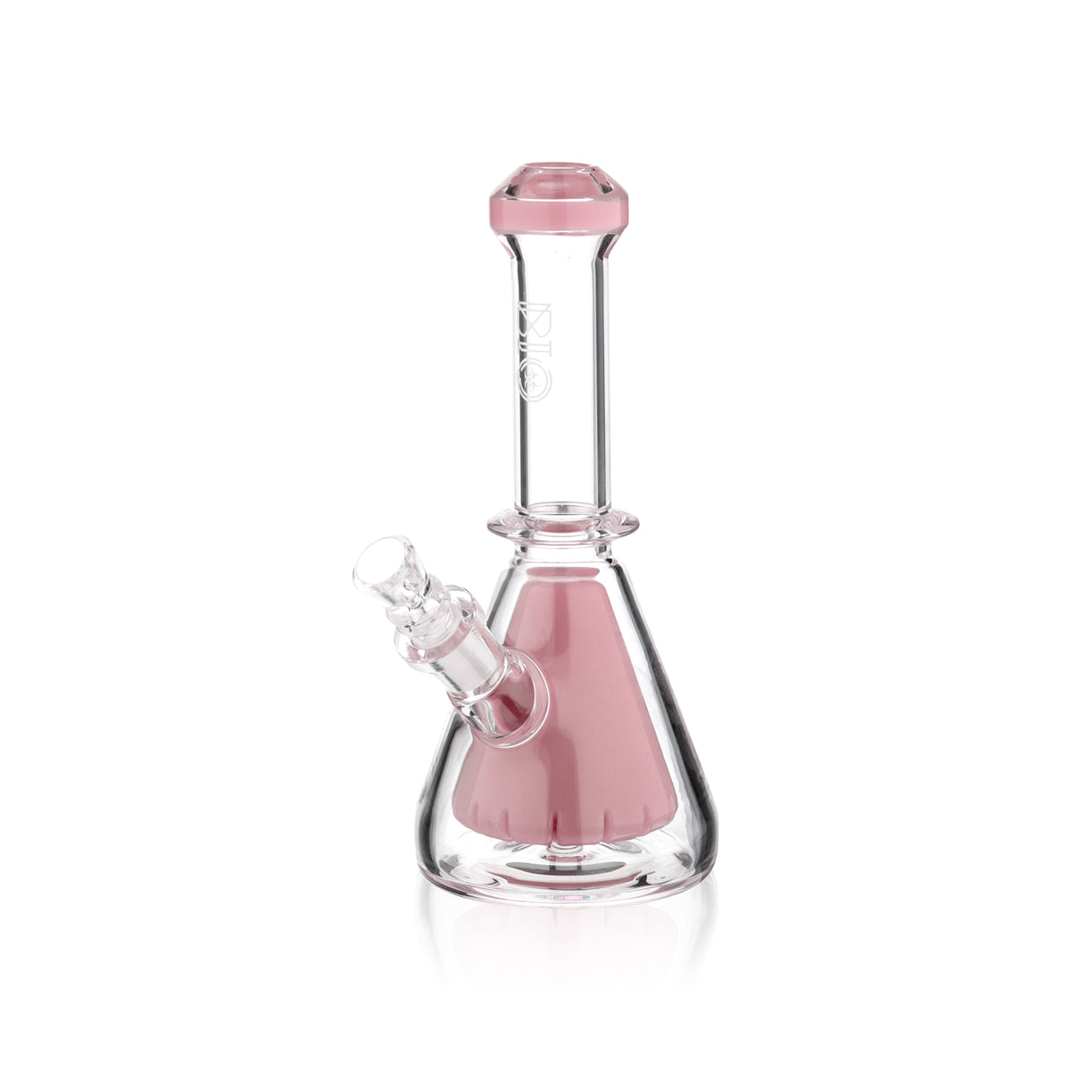 BIO Glass | PYROMID Water Pipe | 7.5" - 14mm - Various Colors Glass Bong Bio Glass Pink  