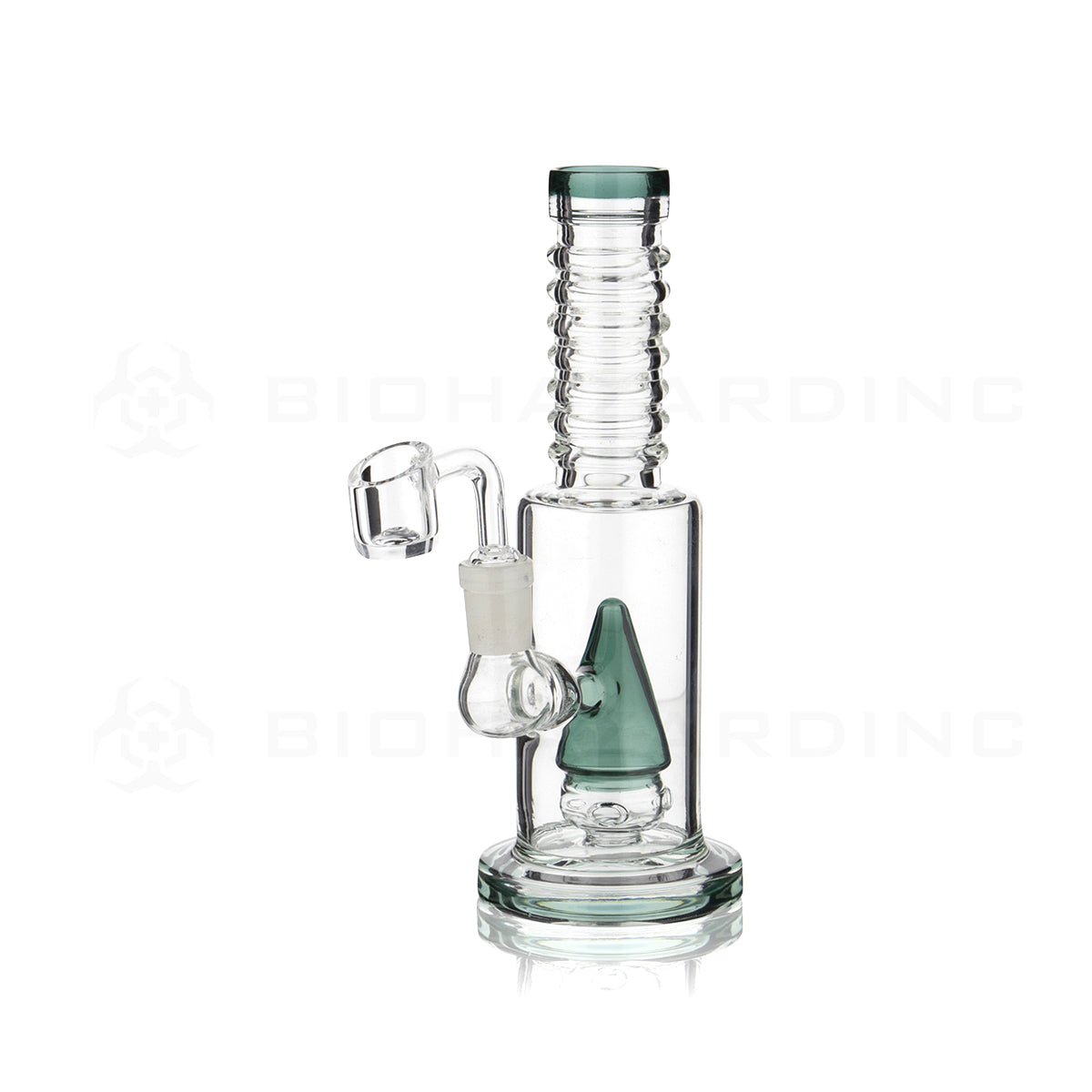 Dab Rig | Cone Percolator w/ Banger | 8" - 14mm - Various Colors Glass Dab Rig Biohazard Inc Teal  