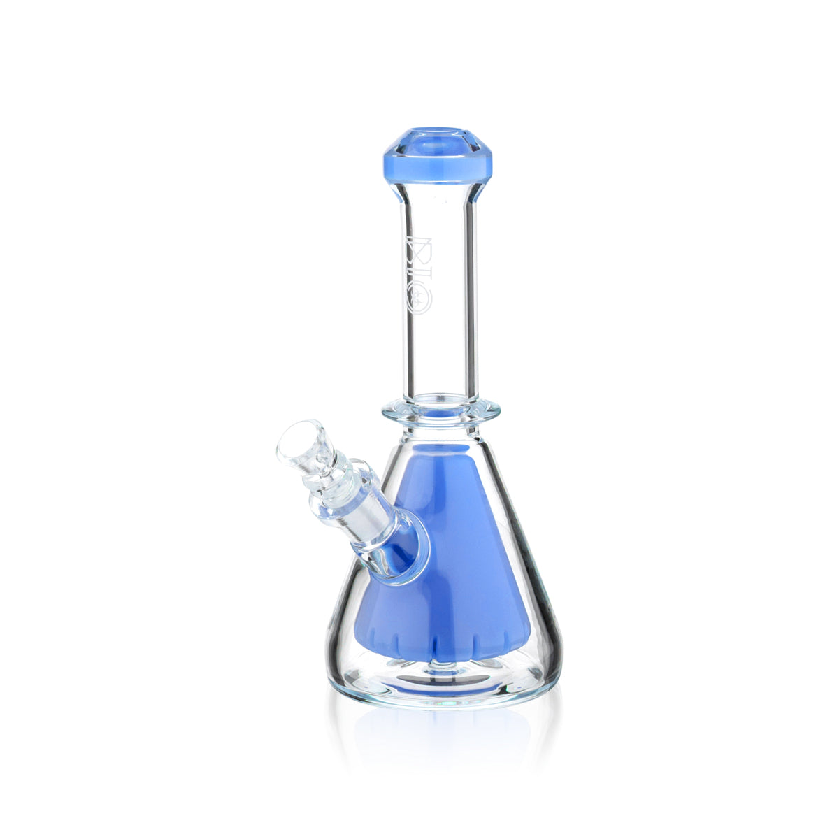 BIO Glass | PYROMID Water Pipe | 7.5" - 14mm - Various Colors Glass Bong Bio Glass Blue  