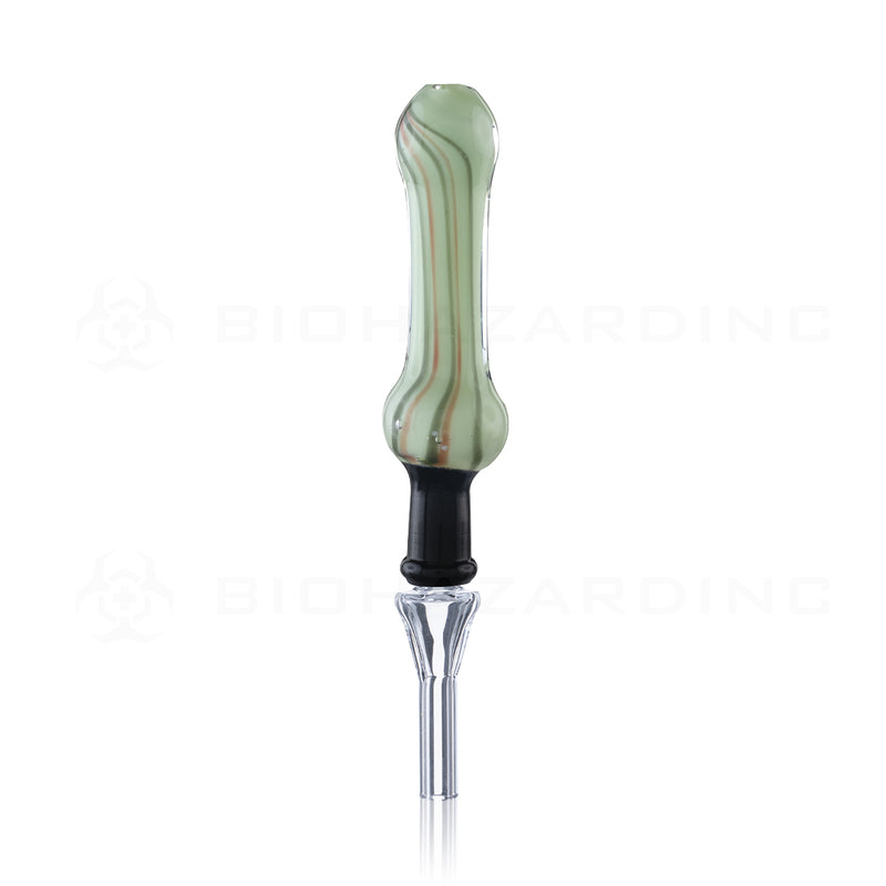 Nectar Collector | Pocket Glass Hand Straw w/ Quartz Tip | 4" - 10mm - Various Colors Nectar Collector Biohazard Inc Mint Peppermint  