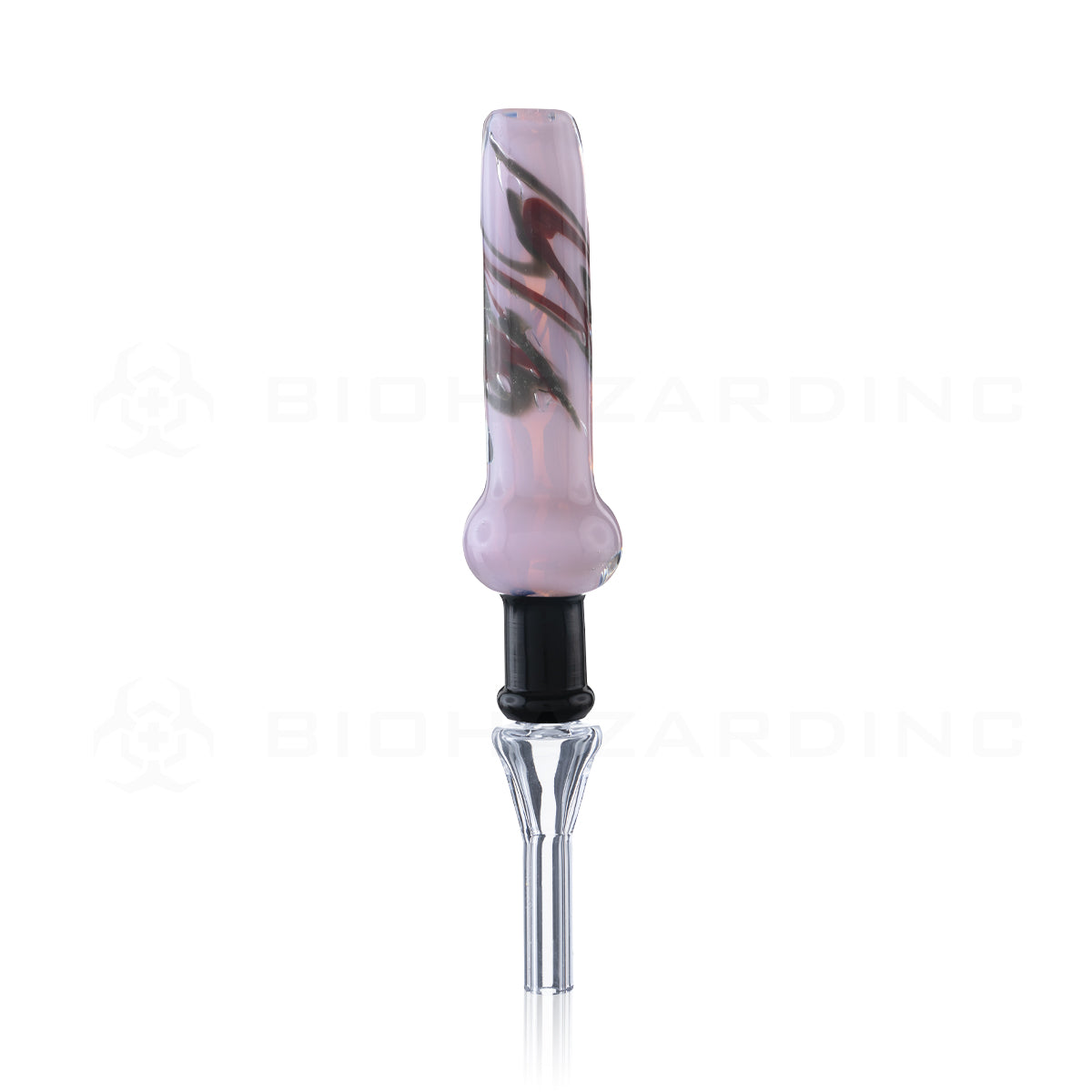 Nectar Collector | Pocket Glass Hand Straw w/ Quartz Tip | 4" - 10mm - Various Colors Nectar Collector Biohazard Inc Static Cotton Candy  