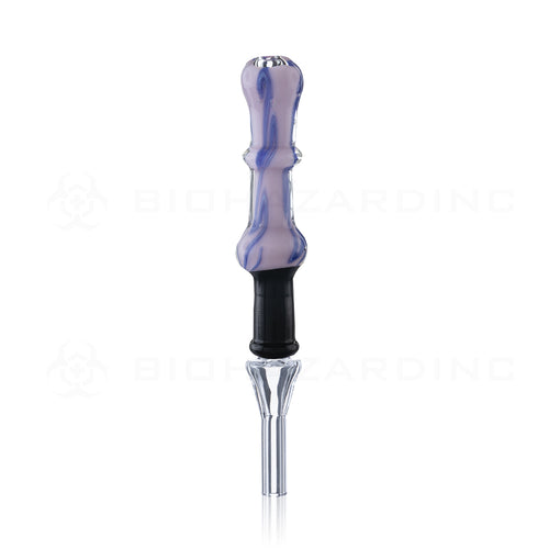 Purple Neon Haze Pocket Glass Nectar Collector with a Quartz Tip