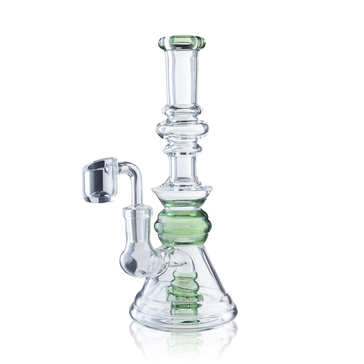 Dab Rig | Mini Beaker | 7" - 14mm - Various Colors Glass Dab Rig Biohazard Inc Green  