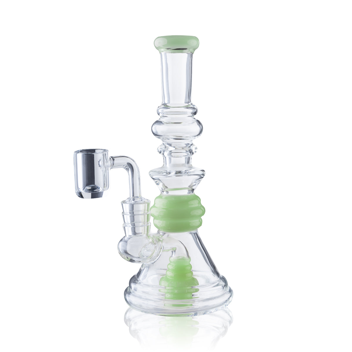 Dab Rig | Mini Beaker | 7" - 14mm - Various Colors Glass Dab Rig Biohazard Inc Mint Green  