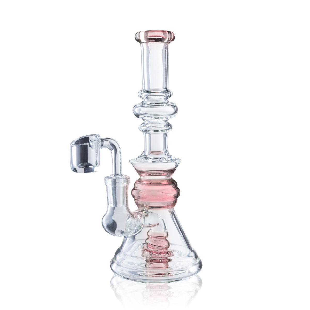 Dab Rig | Mini Beaker | 7" - 14mm - Various Colors Glass Dab Rig Biohazard Inc Pink  
