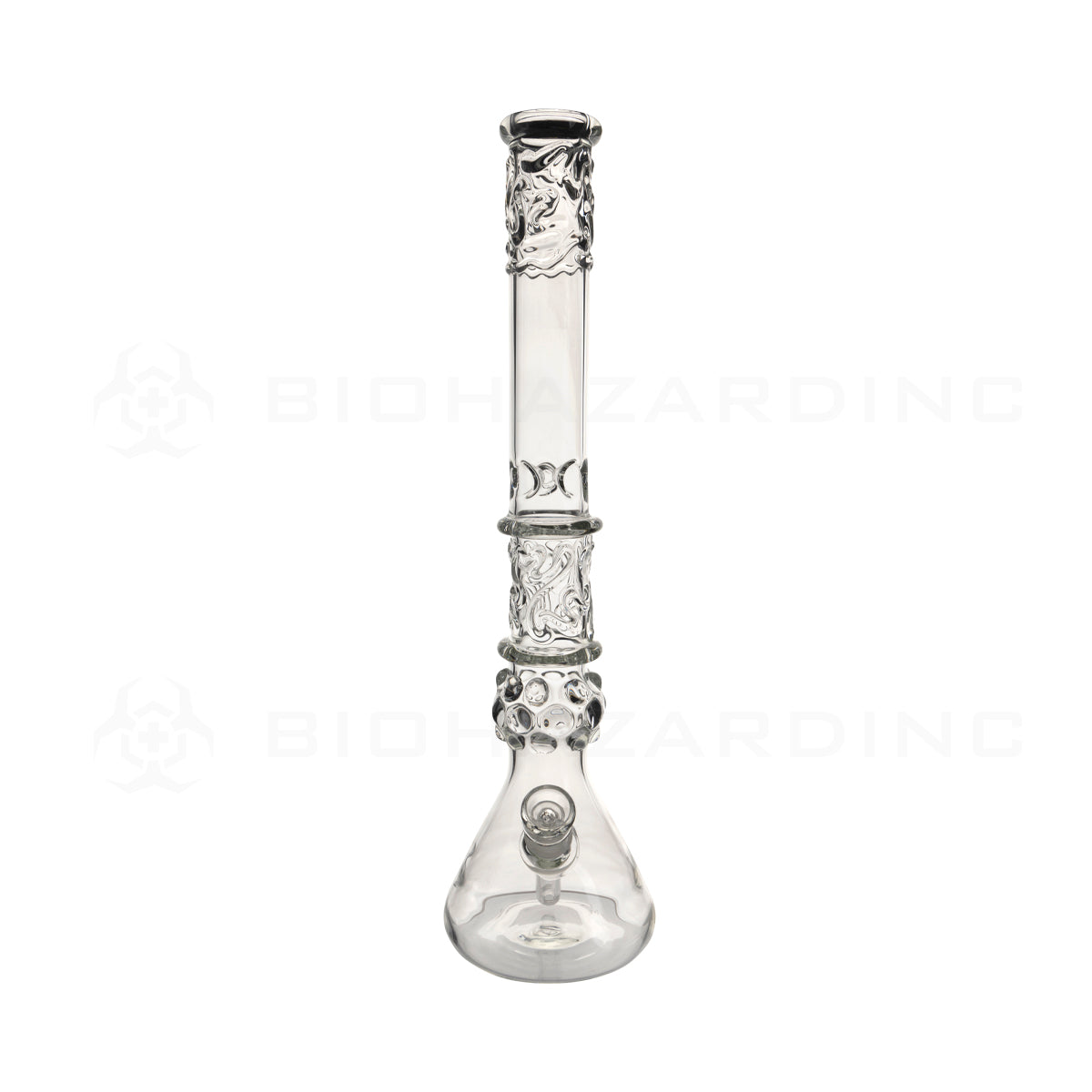 Water Pipe | Classic Beaker w/ Ice Catcher | 18" - 14mm - Clear Glass Bong Biohazard Inc   