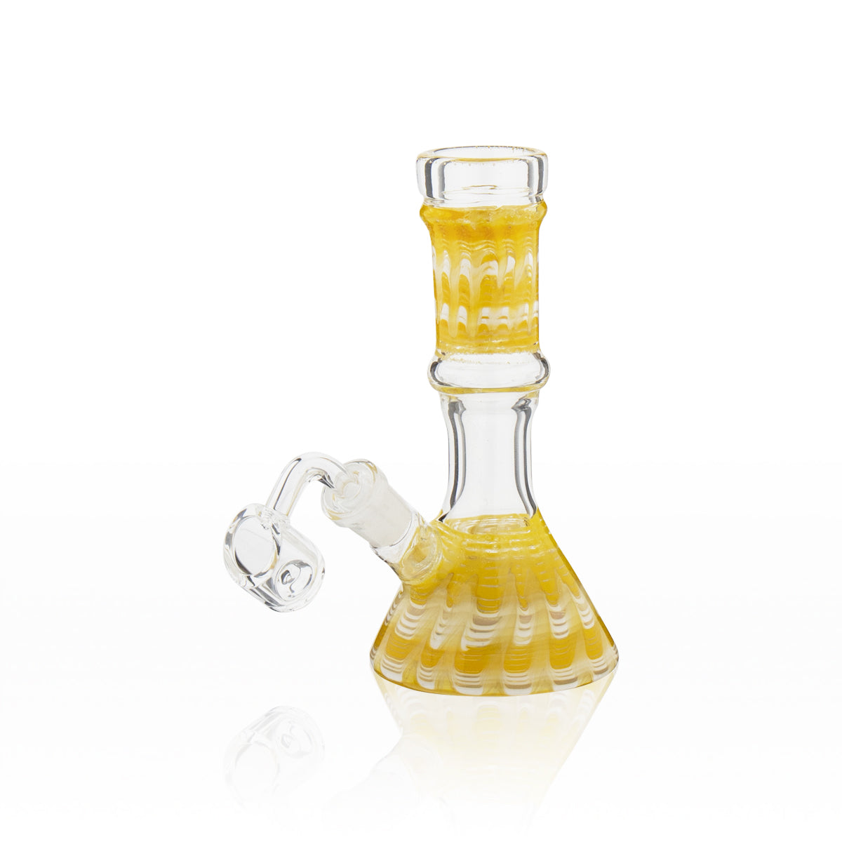 Wrap & Rake | Beaker Dab Rig | 6" - 14mm - Various Colors Glass Bong Biohazard Inc Yellow  