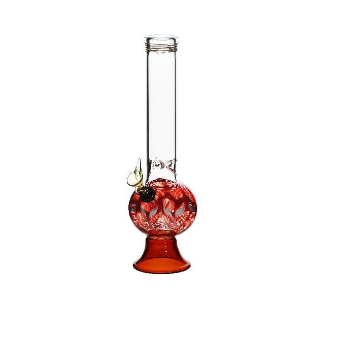 Wrap & Rake | Artistic Bubble Martini Water Pipe | 10" - Slide - Various Colors Glass Bong Biohazard Inc Red  